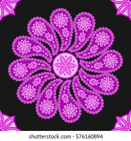 Paisley seamless pattern. Indian cucumber.  Oriental decorative ornament Vector.