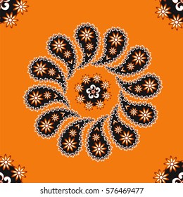 Paisley seamless pattern. Indian cucumber.  Oriental decorative ornament Vector.