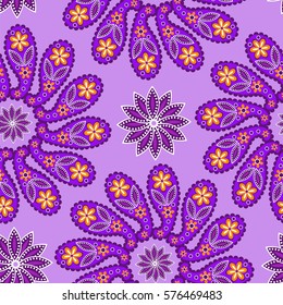 Paisley seamless pattern. Indian cucumber.  Oriental decorative ornament Vector.