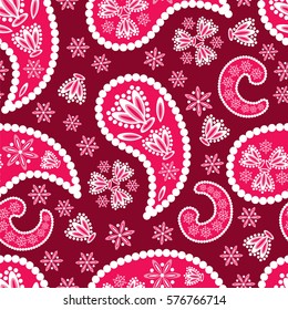 Paisley seamless pattern. Indian cucumber.  Oriental decorative ornament Vector.