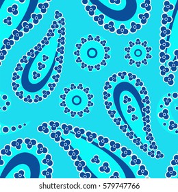 Paisley seamless pattern. Indian cucumber.  Oriental decorative ornament Vector.