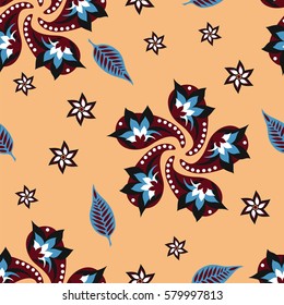 Paisley seamless pattern. Indian cucumber.  Oriental decorative ornament Vector.