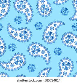 Paisley seamless pattern. Indian cucumber.  Oriental decorative ornament Vector.