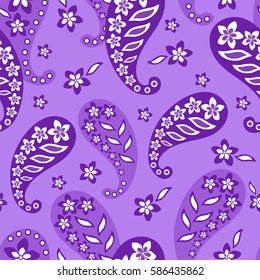 Paisley seamless pattern. Indian cucumber.  Oriental decorative ornament Vector.