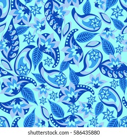 Paisley seamless pattern. Indian cucumber.  Oriental decorative ornament Vector.