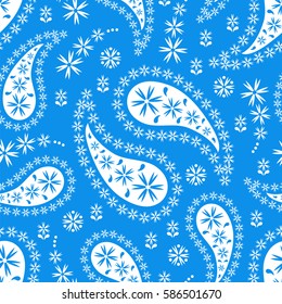 Paisley seamless pattern. Indian cucumber.  Oriental decorative ornament Vector.