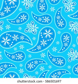 Paisley seamless pattern. Indian cucumber.  Oriental decorative ornament Vector.