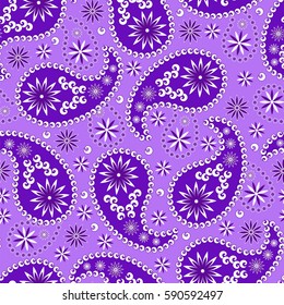 Paisley seamless pattern. Indian cucumber.  Oriental decorative ornament Vector.