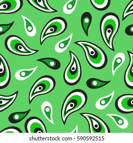 Paisley seamless pattern. Indian cucumber.  Oriental decorative ornament Vector.