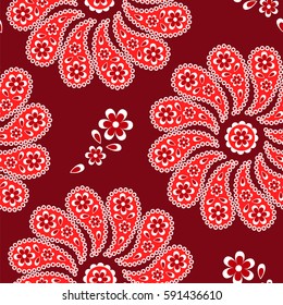 Paisley seamless pattern. Indian cucumber.  Oriental decorative ornament Vector.