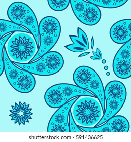 Paisley seamless pattern. Indian cucumber.  Oriental decorative ornament Vector.