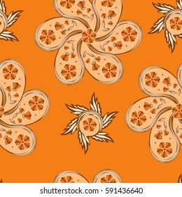 Paisley seamless pattern. Indian cucumber.  Oriental decorative ornament Vector.