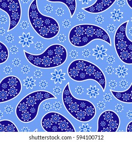 Paisley seamless pattern. Indian cucumber.  Oriental decorative ornament Vector.