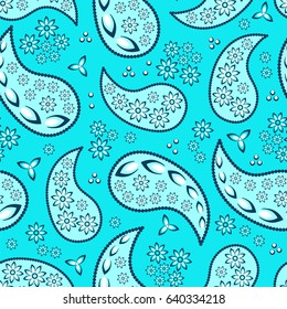 Paisley seamless pattern. Indian cucumber. Oriental decorative ornament