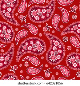 Paisley seamless pattern. Indian cucumber. Oriental decorative ornament