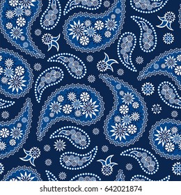 Paisley seamless pattern. Indian cucumber. Oriental decorative ornament