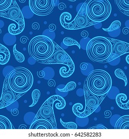 Paisley seamless pattern. Indian cucumber. Oriental decorative ornament