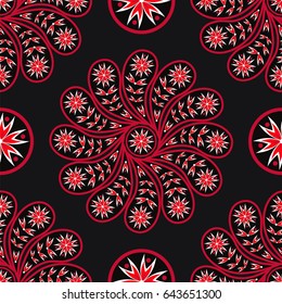 Paisley seamless pattern. Indian cucumber. Oriental decorative ornament
