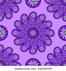 Paisley seamless pattern. Indian cucumber. Oriental decorative ornament