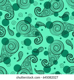 Paisley seamless pattern. Indian cucumber. Oriental decorative ornament