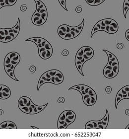 Paisley seamless pattern. Indian cucumber. Oriental decorative ornament
