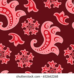 Paisley seamless pattern. Indian cucumber. Oriental decorative ornament