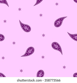 Paisley seamless pattern . Indian cucumber.Oriental decorative ornament