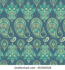 paisley seamless pattern. Indian style vector background