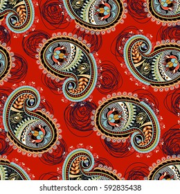 Paisley seamless pattern, indian wallpaper