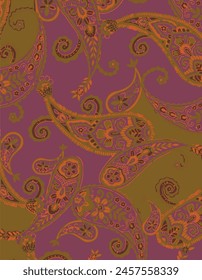 paisley seamless pattern on background,