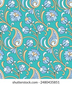 paisley seamless pattern on background