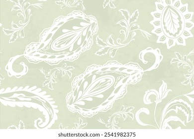 Paisley seamless pattern on background, Floral paisley Design, seamless vector paisley with trend colors for bed linen, textiles, fabrics, greeting cards and scrapbooking, Indian, African