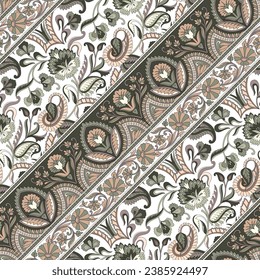 paisley seamless pattern on white background