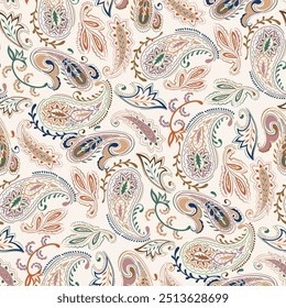 paisley seamless pattern on white background