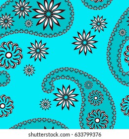 Paisley seamless pattern, Oriental ornament vector illustration