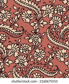 Paisley seamless pattern. traditional ethnic batik print. bohemian style. 