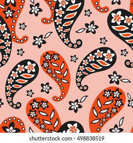 Paisley seamless pattern. Traditional Oriental pattern.