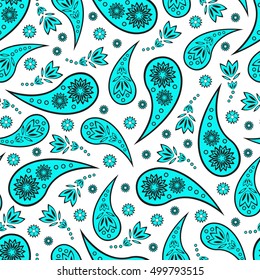 Paisley seamless pattern. Traditional Oriental pattern.