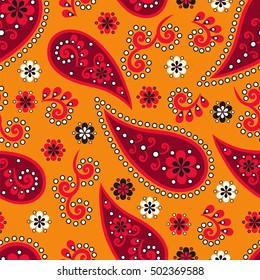 Paisley seamless pattern. Traditional Oriental pattern.