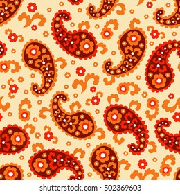 Paisley seamless pattern. Traditional Oriental pattern.