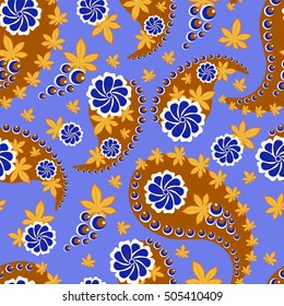 Paisley seamless pattern. Traditional Oriental ornament
