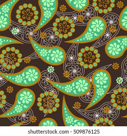 Paisley seamless  pattern. Traditional Oriental ornament