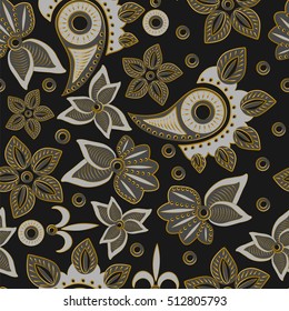 Paisley seamless pattern. Traditional Oriental ornament