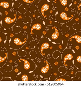 Paisley seamless pattern. Traditional Oriental ornament