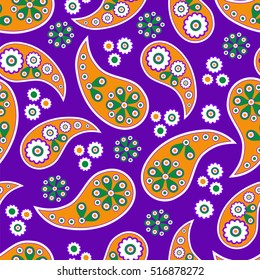 Paisley seamless pattern. Traditional Oriental ornament