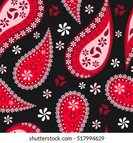 Paisley seamless pattern. Traditional Oriental ornament