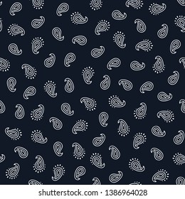 Paisley seamless pattern. Tribal texture. Ethnic black and white background. Vector illustration in bohemian, indian style. Can be used for textile design, invitation card, wrapping paper, wallpaper.