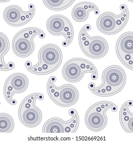 Paisley seamless pattern. Turkish (as well as Indian) cucumber on a light background.