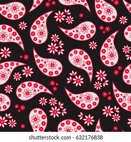 Paisley seamless pattern, vector illustration�