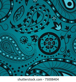 Paisley Seamless Pattern Vector